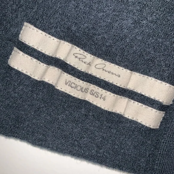 Rick Owen Blue Knit Distressed Sweater Poncho ViciousS/14 XS